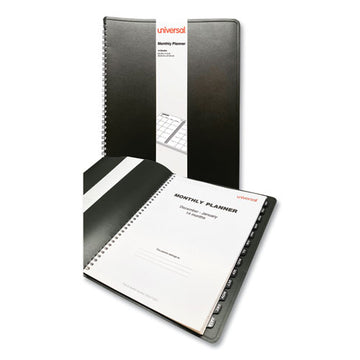 Universal® Monthly Planner, 11 X 8, Black Cover, 14-month (dec To Jan): 2021 To 2023 freeshipping - TVN Wholesale